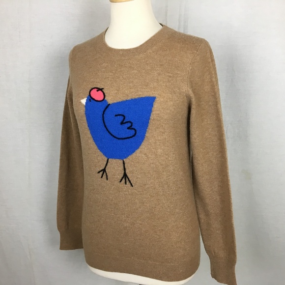 J. Crew Sweaters - J Crew Long Sleeve Bird Sweater Camel Color Medium